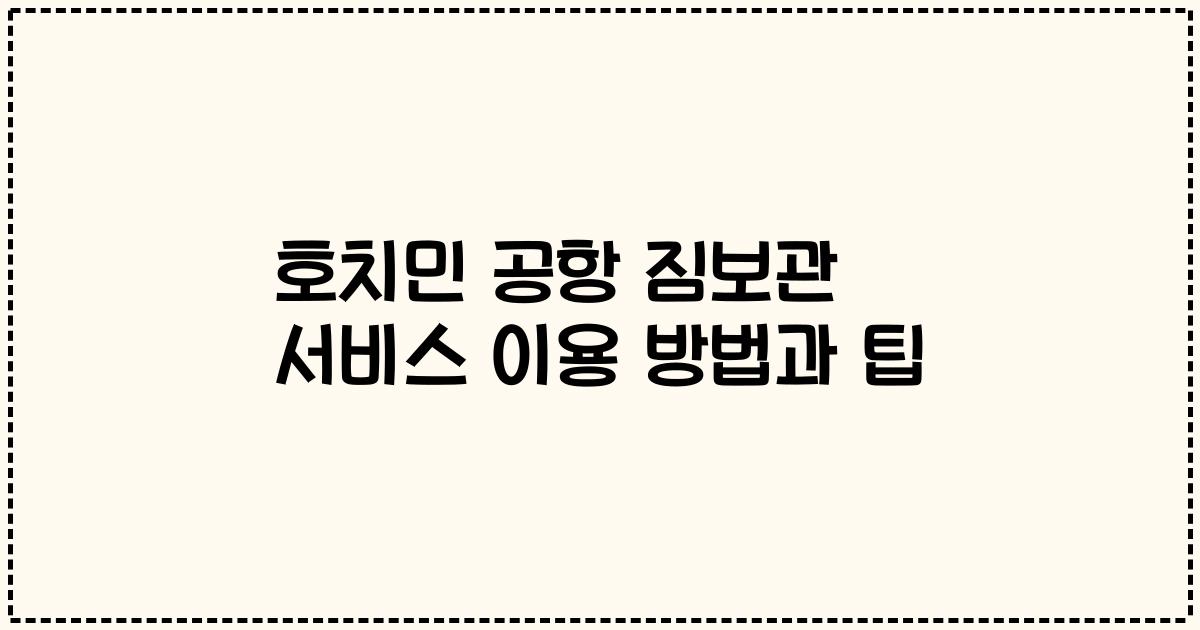 호치민 공항 짐보관 서비스 이용 방법과 팁